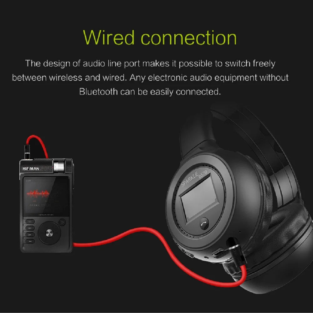 Wireless Headphone Radio Over Ear Bluetooth Compatibility Stereo Earphone Headset for Computer Phone Support FM Audio Card AUX