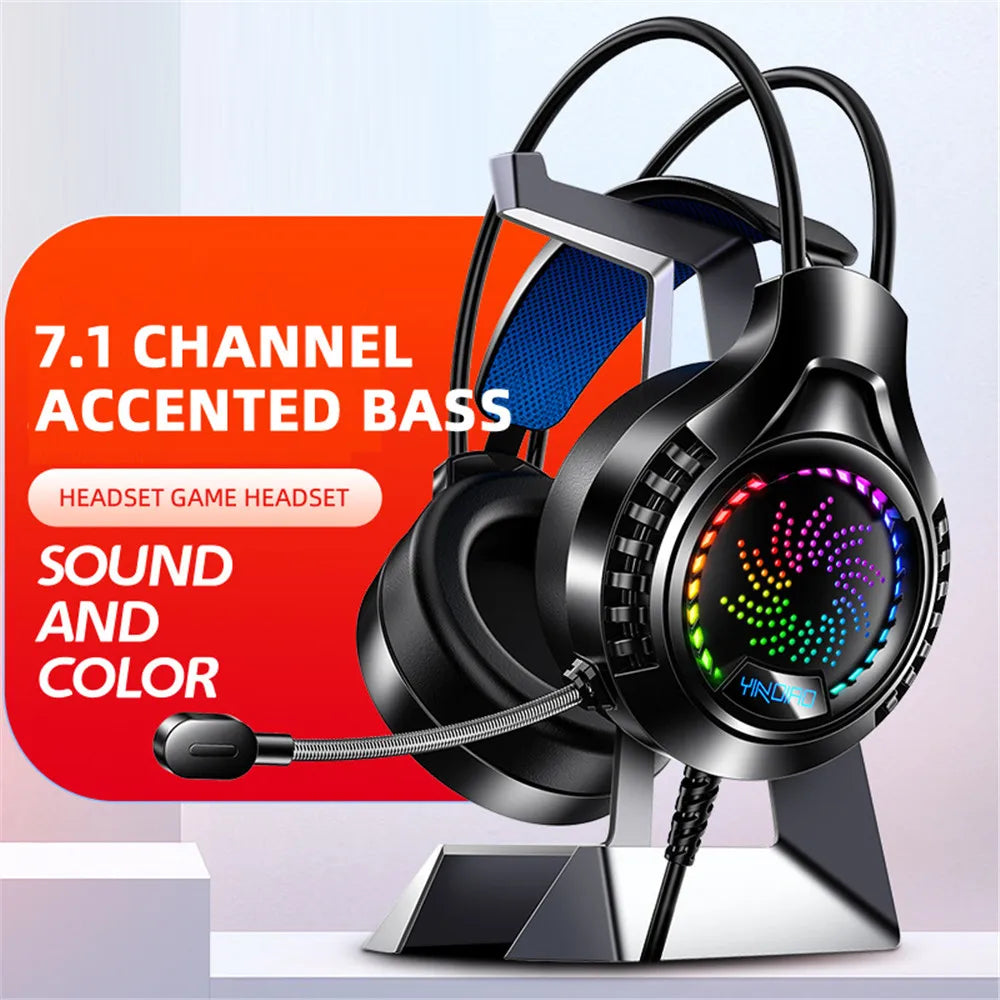 Professional Led Light Wired Gamer Headphones With Microphone For PS4 PS5 Xbox One Computer Bass Stereo PC Gaming Headset Gifts