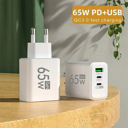 搭载 PD3.0 的 65W GaN USB-C 充电器：随时随地实现超级快速充电