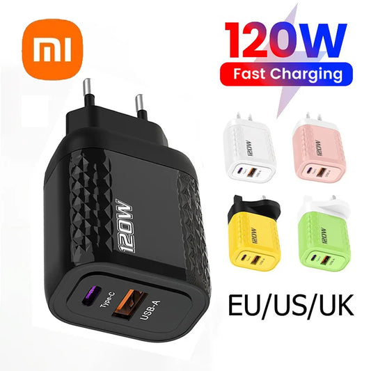 Xiaomi 120W Charger: EU/US/UK Plug for Lightning Fast Charging