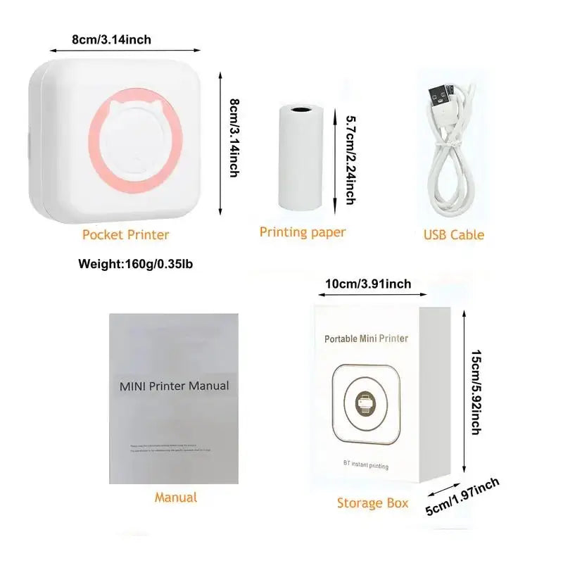 Portable Wireless Thermal Printer for Photos & Labels