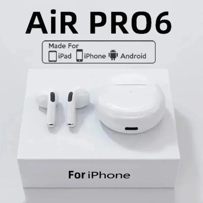 Pro 6 TWS Wireless Bluetooth Earbuds - Noise Cancelling with Mic