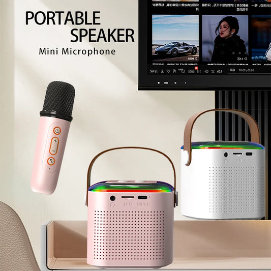 Bluetooth Mini Speaker with Microphone – Stereo Surround Sound for Home, Family, Outdoor Singing, and Children's Gifts