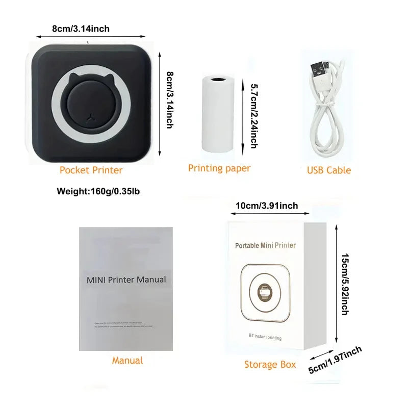 Portable Wireless Thermal Printer for Photos & Labels