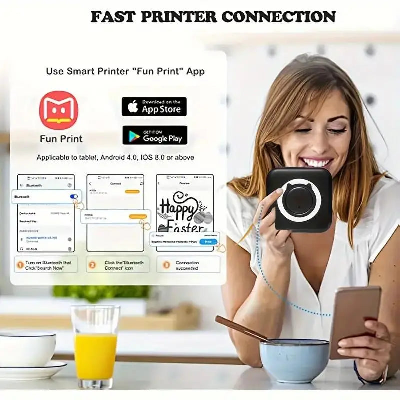 Portable Wireless Thermal Printer for Photos & Labels