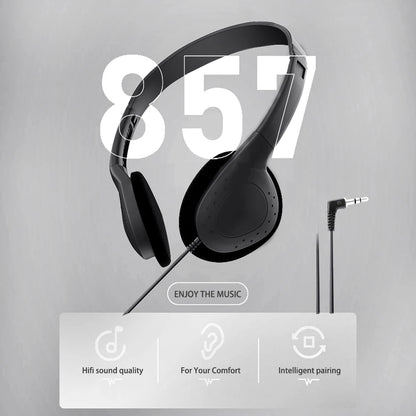 Universal 3.5mm Wired Stereo Headphones No Microphone Noise Reduction Gaming Headset Adjustable Earphone For Computer PC Laptop