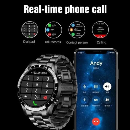 LIGE 2024 Smart Watch - Full Circle Touch Screen, Bluetooth Call, Waterproof