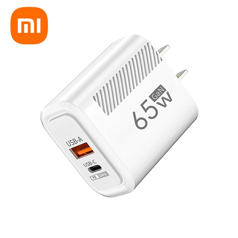 Xiaomi 65W Fast Charger: USB A/C Ports with QC 3.0 for Rapid Charging