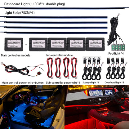 64-Color Car Interior Ambient Light - App-Controlled for Custom Lighting