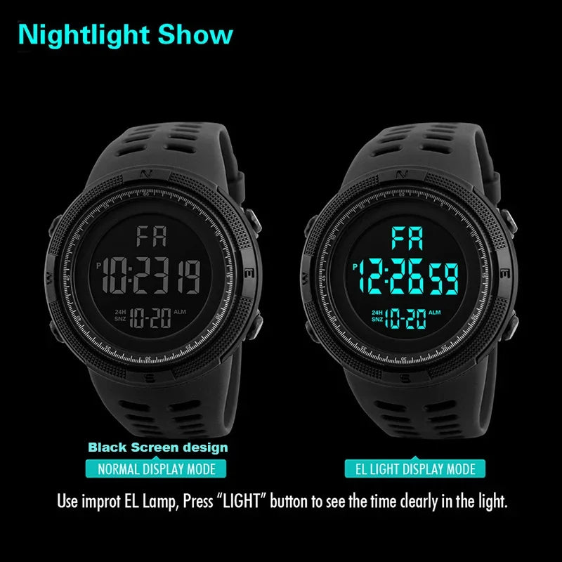 YIKAZE Y01 Military Sports Watch - Multifunctional, Waterproof Digital Watch for Men and Students